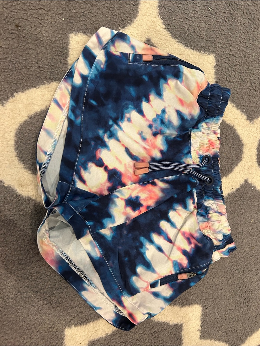 Girls Tie-Dye Active Shorts - Blue & Pink